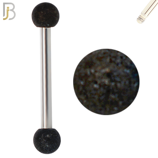 BB67 - 316L Surgical Steel Bar Matte Texture Ball  External Threaded (PACK OF 6) image 2