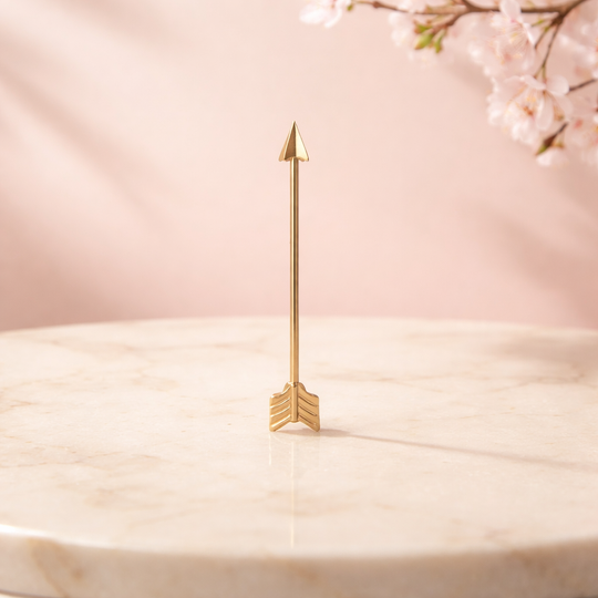 14-BB35Y - 14k Yellow Gold Arrow Industrial Barbell