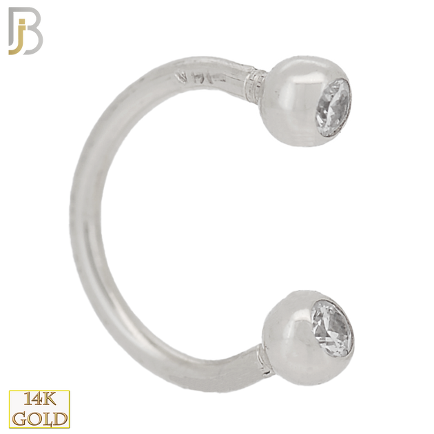 14-HS01 - 14k Solid Gold Horseshoe Plain Design External Threaded Screw