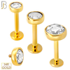 14k Yellow Gold Lab Diamond Labret | Bezel Style