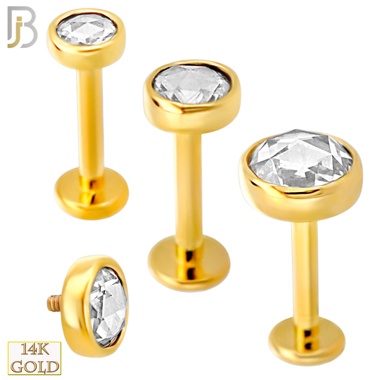 14k Yellow Gold Lab Diamond Labret | Bezel Style