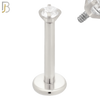 LB14SC16 - 316L Surgical Steel Bar Prong Setting  Zircon Internally Threaded Labret image 1