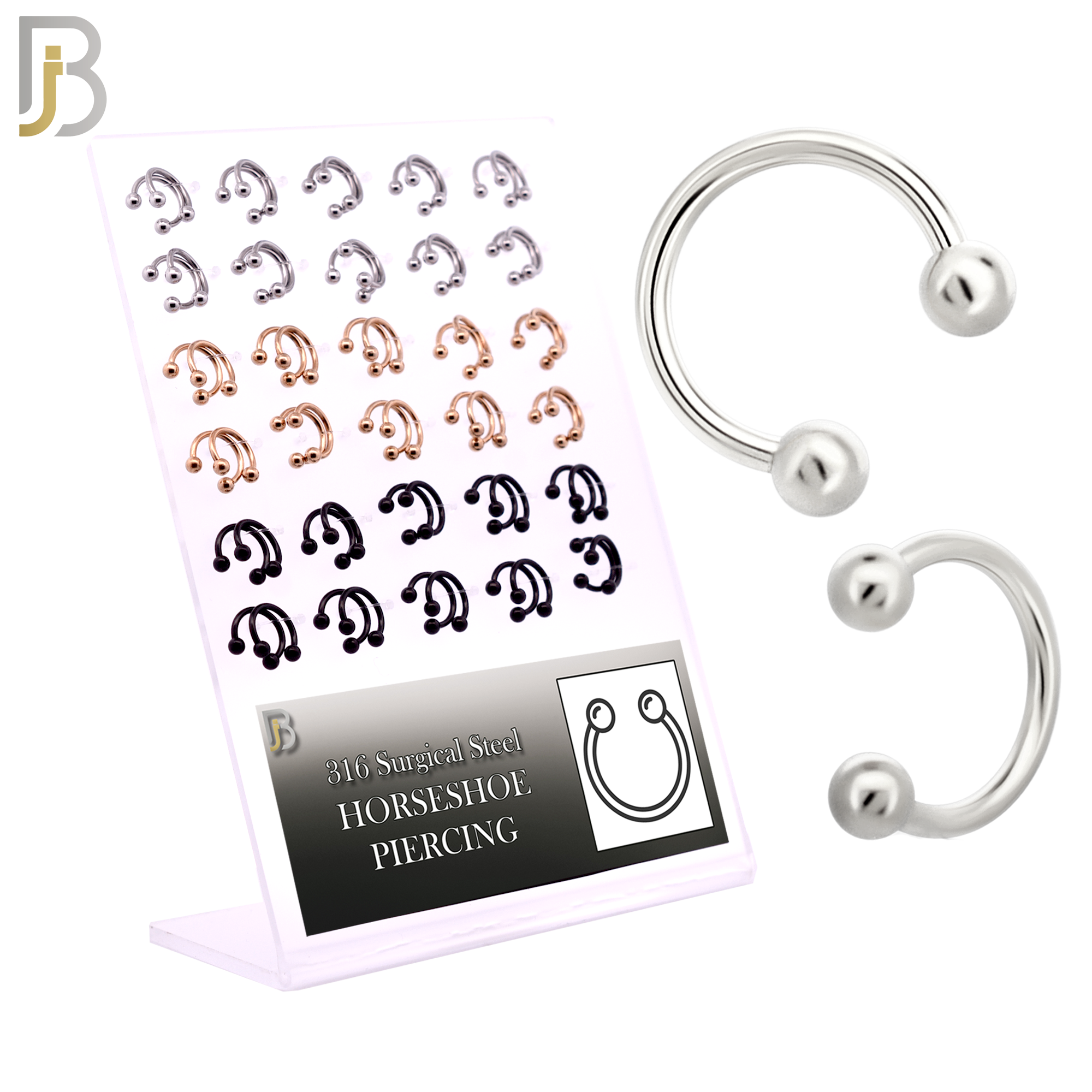 PK-HS01 - 316L Surgical Steel Horseshoe External Threaded Ball Pack of 60 image 0