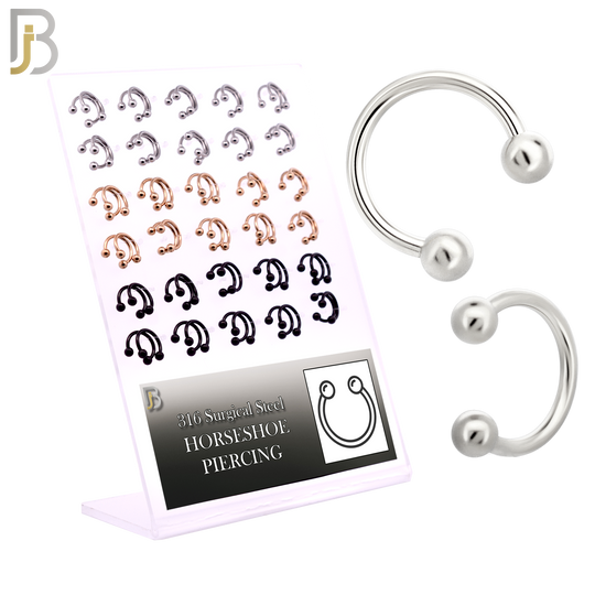 PK-HS01 - 316L Surgical Steel Horseshoe External Threaded Ball Pack of 60 image 0