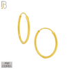 925-ES310G - .925 Sterling Silver in Gold Plating Plain Hoop Earrings - 18mm image
