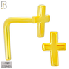 925-NR21LGS -  925 Sterling Silver Plain Flat Cross L Shape Nose Ring (Pack of 6) image 2