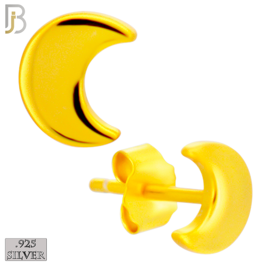 925-ES511 - 925 Sterling Silver Moon Design Earrings (Butterfly Backing) image 2