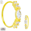 925-CT102-  925 Sterling Silver Hoop with Marquise Shaped Cubic Zirconia and Round Side Stones (Pack of 6) image 2