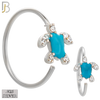 925-CT134 - 925 Silver Nose Turtle Nose Hoops with Enamel  - (Pack of 6) image 2