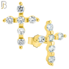 925-ES231 – .925 Sterling Silver Cross Earring Stud with Zircon image 2