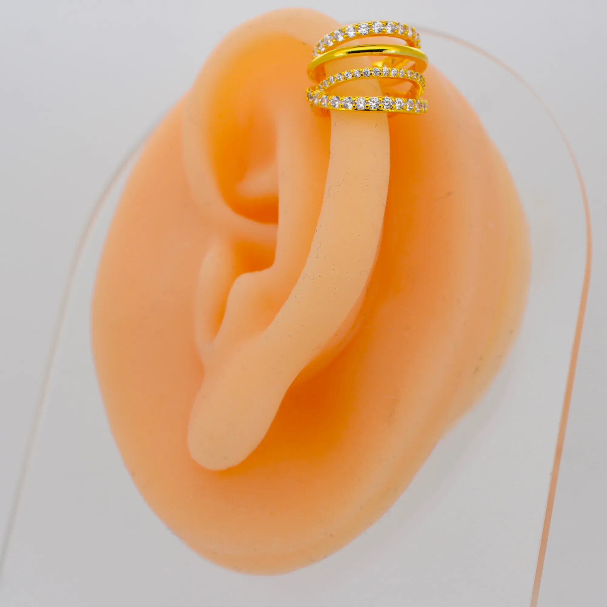 FES006 - Three Hoop Ear Cuff in Brass (Sold Per Piece) image 3