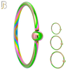 CT03RB  - 20g Thickness Multi Color Plated 316L Surgical Steel Hoops Piercing Fixed Bead Twist to Open image 0