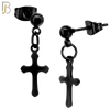 ES119 - 316L Stainless Steel Dangling 15x8mm Cross Design Earrings Stud image 6