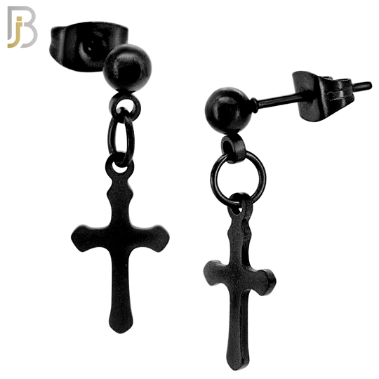 ES119 - 316L Stainless Steel Dangling 15x8mm Cross Design Earrings Stud image 6