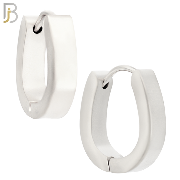 ES281 - 316L Stainless Steel Plain Huggies Curved U-Shape Clip On image 1