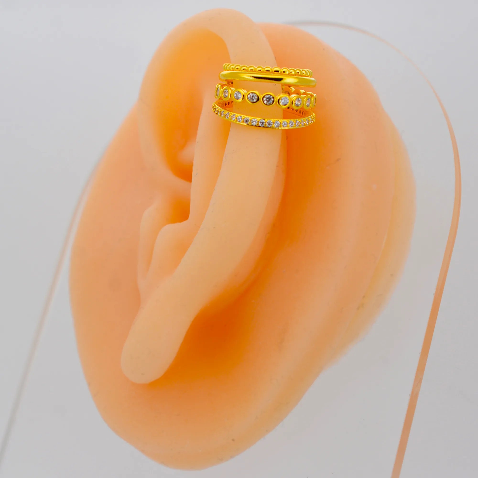 FES008 - Four Ascending Hoop Ear Cuff in Brass (Sold Per Piece) image 3