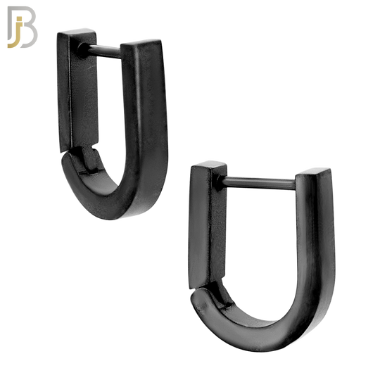 ES297 -  316L Stainless Steel Plain Huggies Straight U-Shape Clip On image 3