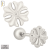 925-ES431 - Screw Ball Back - .925 Sterling Silver Four Fleur-de-lis Earrings Stud image 0