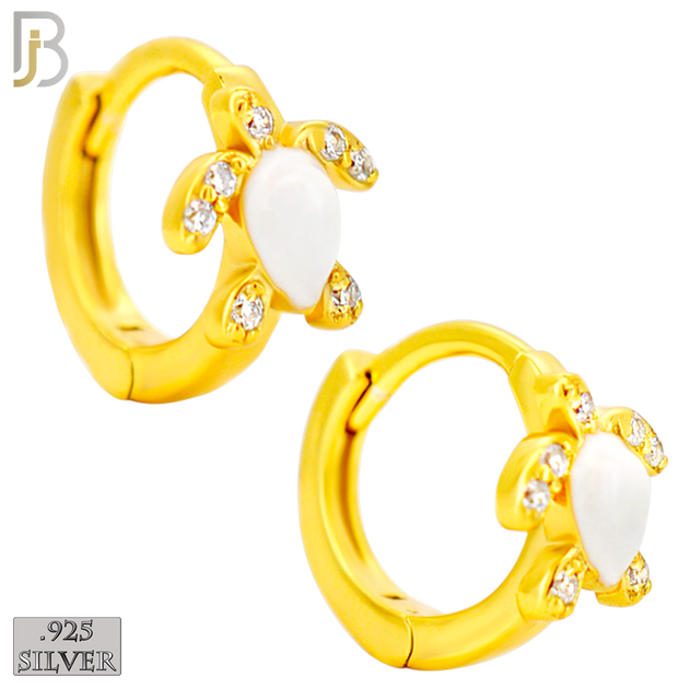 925-ES449 - 925 Sterling Silver Turtle Huggies Earring image 6