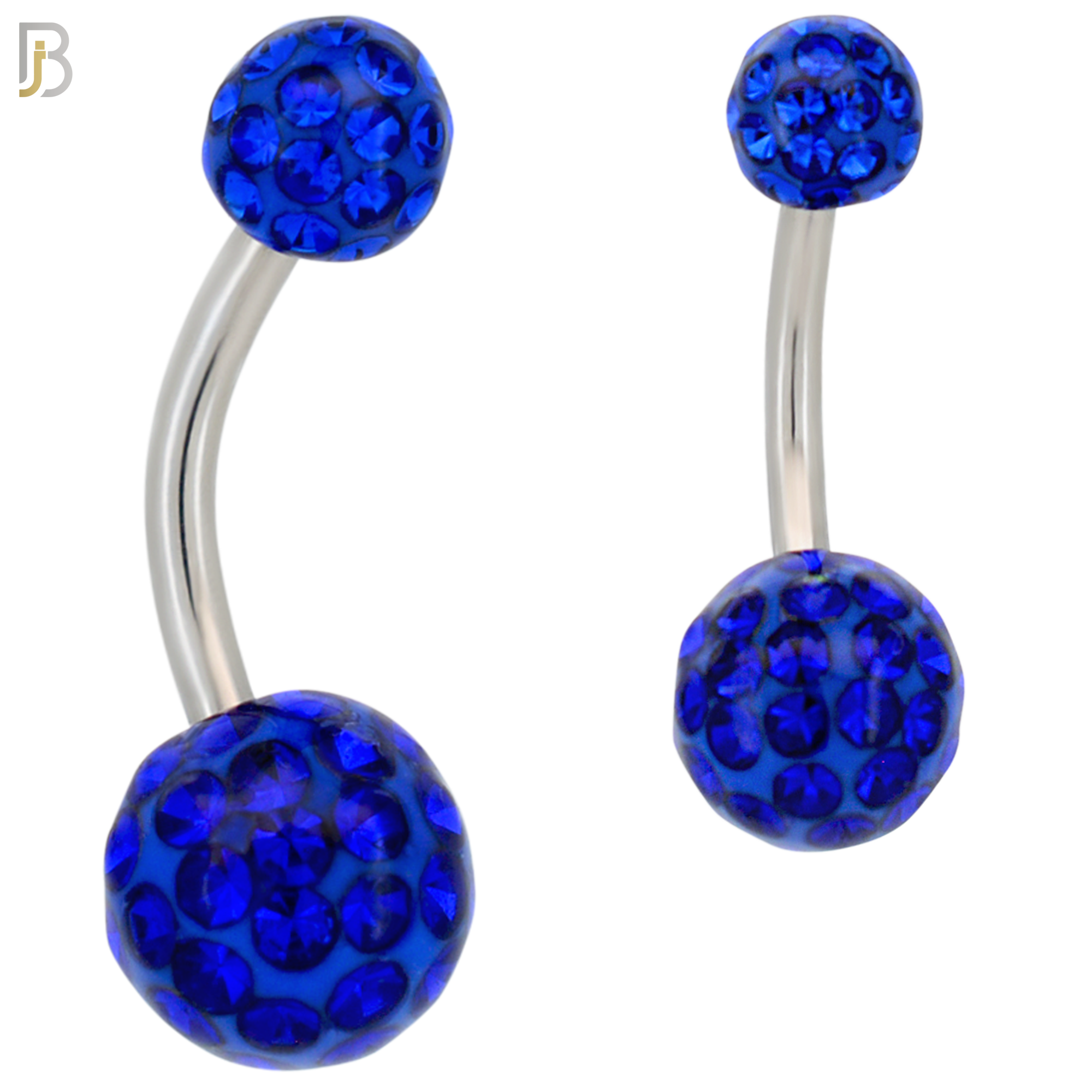 NB19 - 316L Surgical Steel Screw Coated Multi Gem Ball Banana Belly Ring  (PACK OF 6) image 6