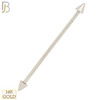 14-BB06Y14 - 14k Solid Gold Plain Spike 14g Industrial Barbell Externally Threaded image 1