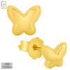 925-ES432 - Push Back - .925 Sterling Silver Plain Butterfly Earrings Stud image 1