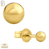 14-ES102Y - 14k Yellow Gold Push Back Plain Ball Stud Earrings image