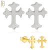 925-ES23 - .925 Sterling Silver Cross Design Earrings Studs image 0