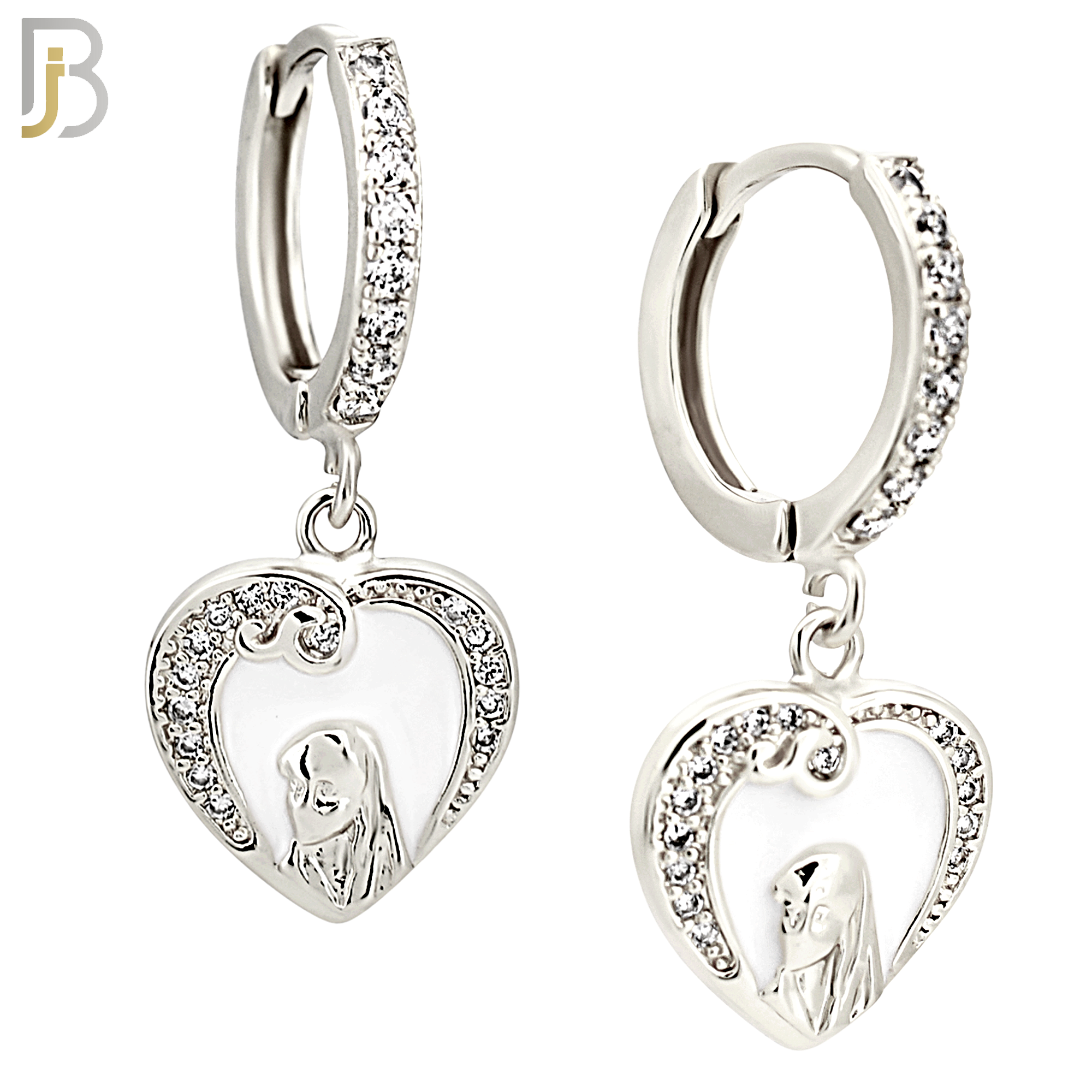 ES508 - 316L Stainless Steel Dangling Heart Woman Huggies Earrings image 1
