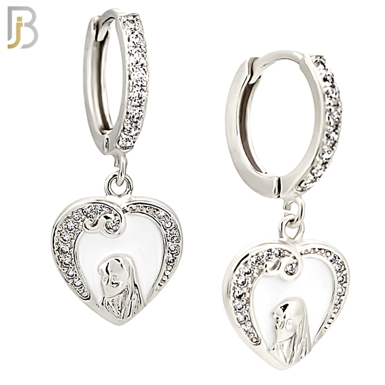 ES508 - 316L Stainless Steel Dangling Heart Woman Huggies Earrings image 1