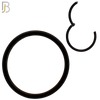 CT10K - Black Plated 316L Surgical Steel Hinged Hoops Plain (PACK OF 6) image 1