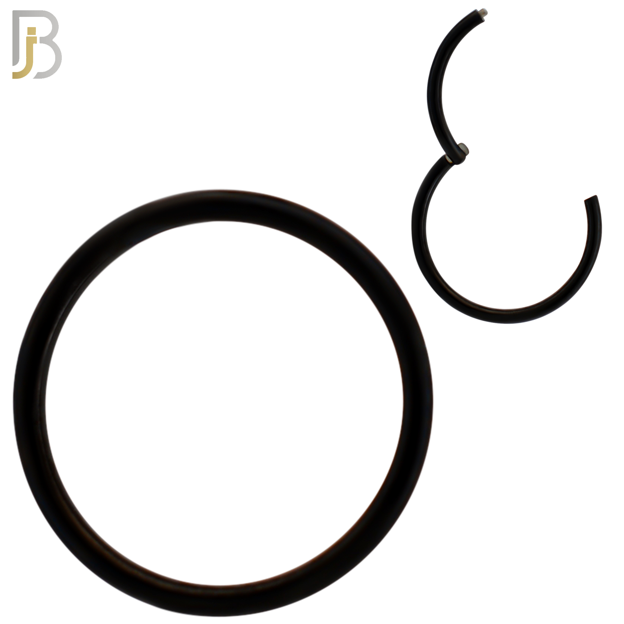 CT10K - Black Plated 316L Surgical Steel Hinged Hoops Plain (PACK OF 6) image 1