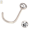 NR36CS - 316L Surgical Steel Nose Screw Bezel Setting Round Clear Zircon (PACK OF 6) image 4
