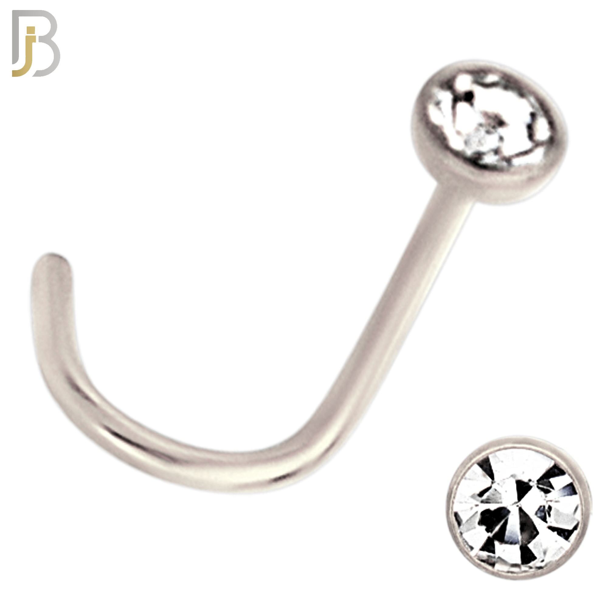 NR36CS - 316L Surgical Steel Nose Screw Bezel Setting Round Clear Zircon (PACK OF 6) image 4