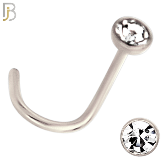 NR36CS - 316L Surgical Steel Nose Screw Bezel Setting Round Clear Zircon (PACK OF 6) image 4