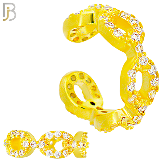 FES004 -  Chain Link with Zircon Ear Cuff in Brass (Sold Per Piece) image 2