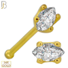 14-NR101B - 14k Yellow Gold Nose Ring with Marquise Cut CZ in Prong Setting - Yellow Gold image