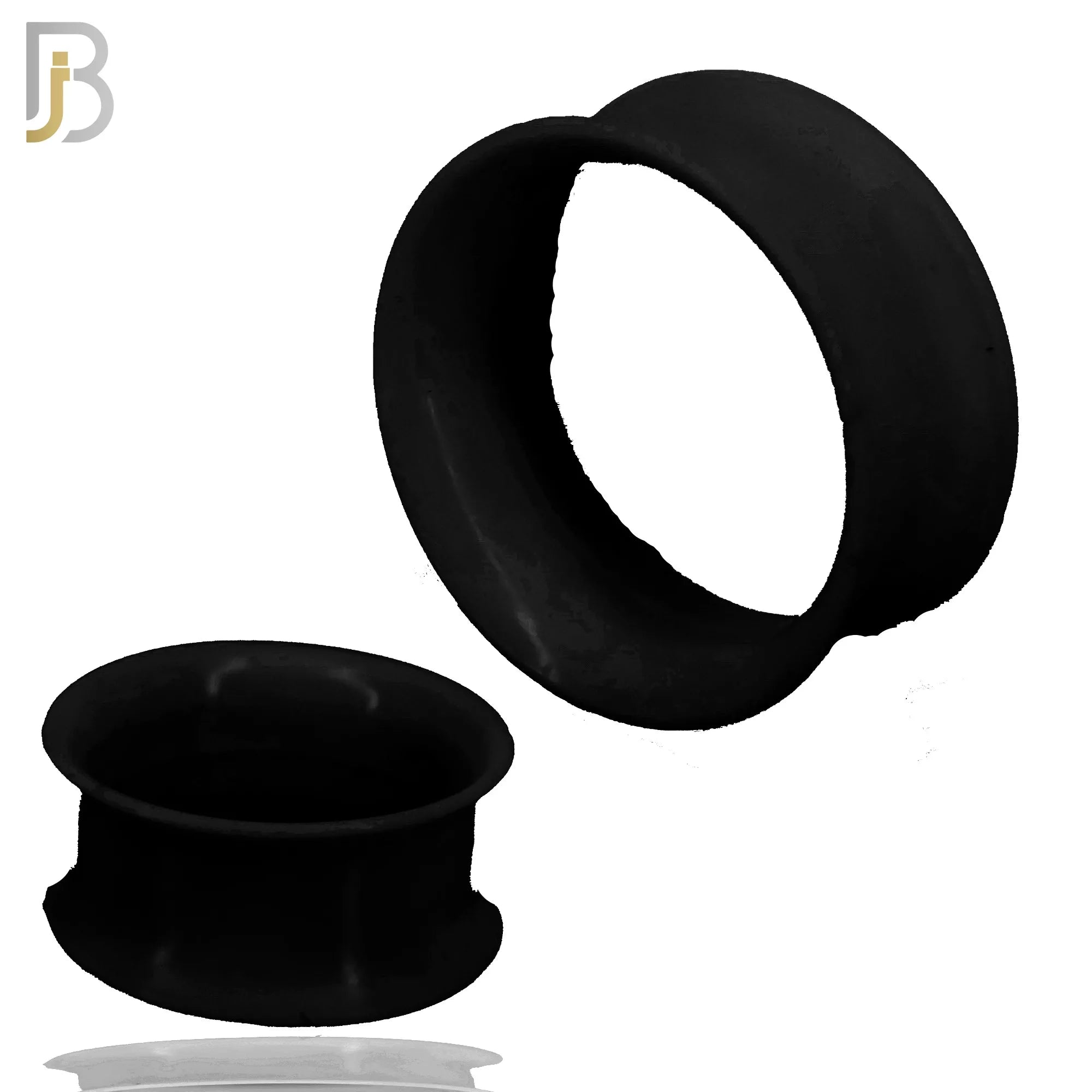 PS04K - Black Soft Silicone Tunnel Double Flare Plugs Pair image 0