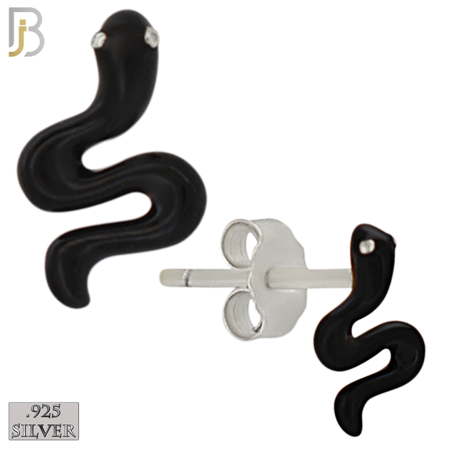 925-ES476 - 925 Sterling Silver Enamel Coated Snake Push Back Stud Earring image 4