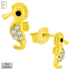 925-ES365 - .925 Sterling Silver Seahorse Stud Earrings image 2