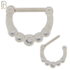 CT81 - 316 Stainless Steel Septum Clicker with CZ Gems Nose Rings (PACK OF 6) image 0