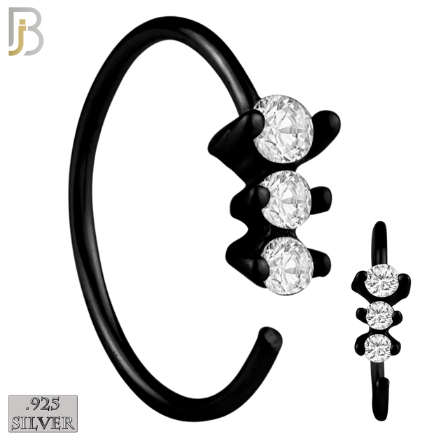 925-CT05 - 925 Sterling Silver 22g Thickness 3 Prong CZ Hoops Piercing (PACK OF 6) image 4