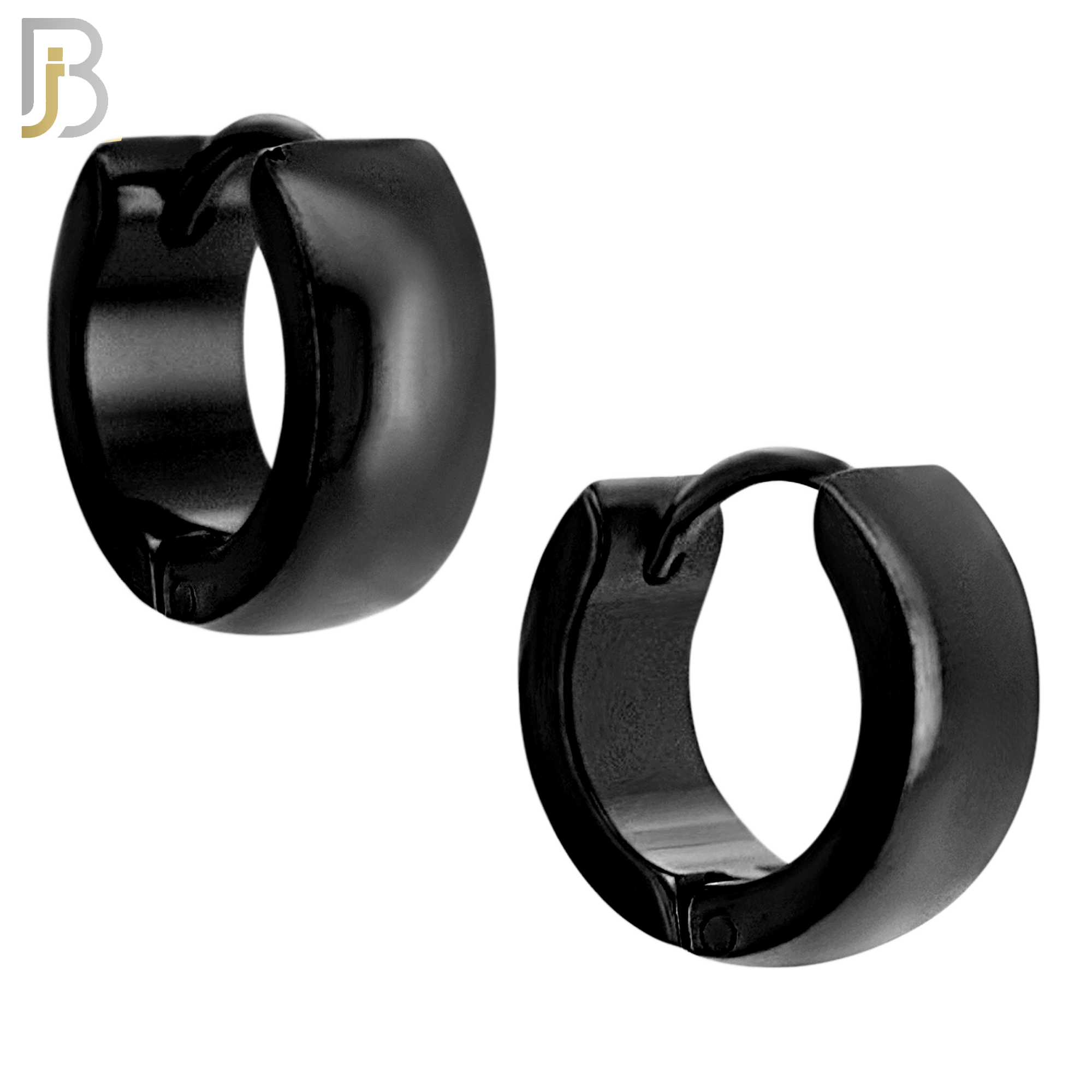 ES01K - 316L Stainless Steel Black Plated Plain Curve Design Huggies image 5