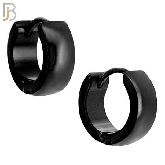 ES01K - 316L Stainless Steel Black Plated Plain Curve Design Huggies image 5
