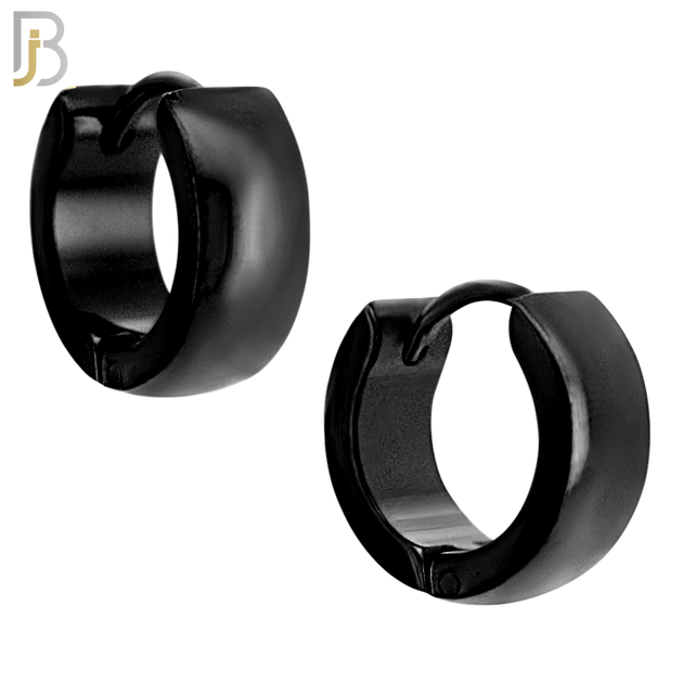ES01K - 316L Stainless Steel Black Plated Plain Curve Design Huggies image 5