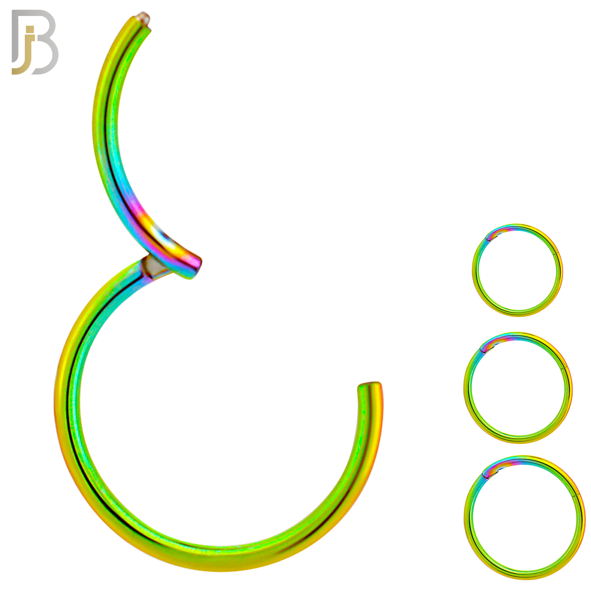 CT10RB - Multi Color Plated 316L Surgical Steel Hinged Hoops Plain (PACK OF 6) image 0