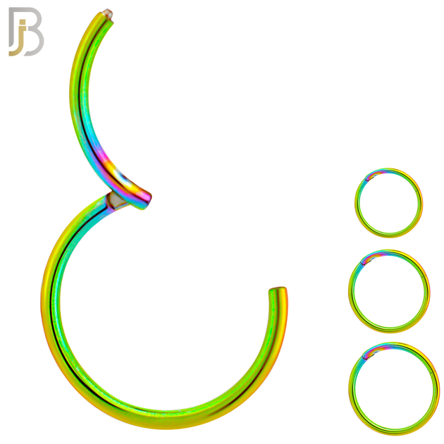 CT10RB - Multi Color Plated 316L Surgical Steel Hinged Hoops Plain (PACK OF 6) image 0