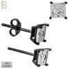 925-ES72-KC - .925 Sterling Silver Black Plated Earring Stud Casting Square Princess Cut Prong Setting Clear Zircon image 4