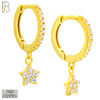 925-ES441 - 925 Sterling Silver Dangling Star Huggies Earring with Multi Zircon image 2
