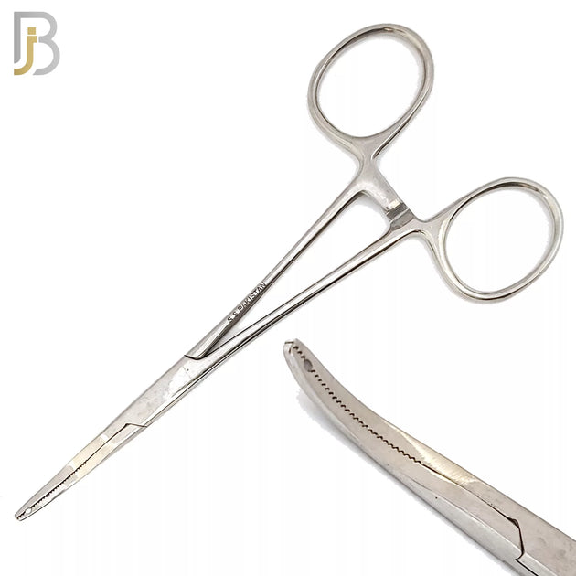 TS07 - Stainless Steel Kelly Forceps Curved 5.5" Long with Interlocking Teeth image 0